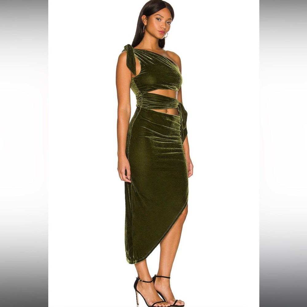 Lovers and Friends Tessa Midi Dress in Dark Green